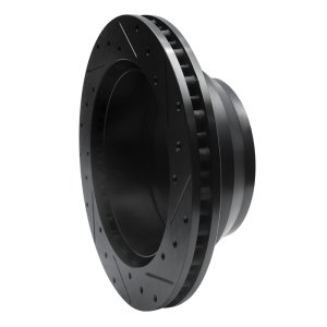 Ford F-350 Super Duty Brake Rotor (1) - Rear Left - R1 Concepts - Drilled & Slotted - Black - `99-`04